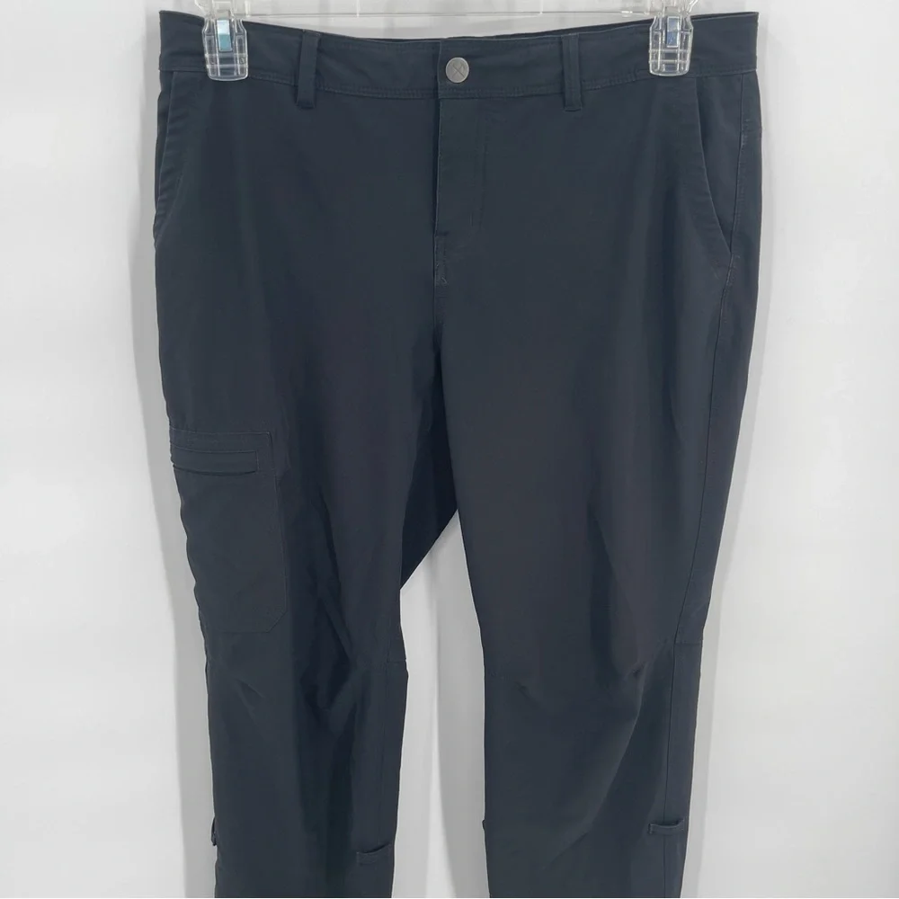 REI Co-Op Women Kornati Roll-Up Convertible Hiking Pants Size 12P Black Outdoors